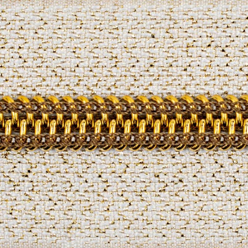 6 mm koristeellinen vetoketju kulta-lurex